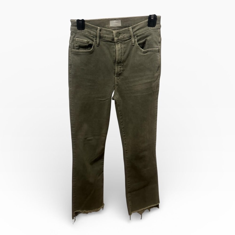 MOTHER Denim The Insider Crop Step Fray Jeans in Dye Faded Army sz 26